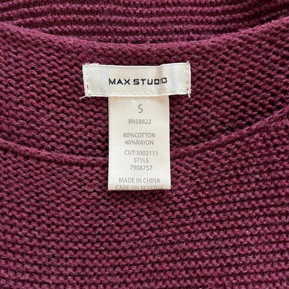 Max Studio Crochet Knit Sleeveless Midi Dress Women's Size Small Burgundy Maroon - Picture 9 of 10